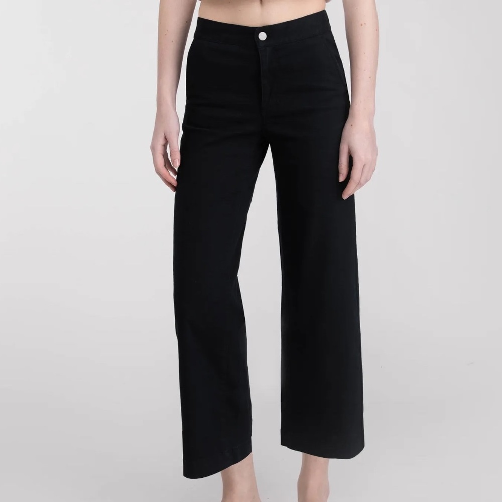 Oak + Fort Cropped Twill Wide Leg Pants - Size XS